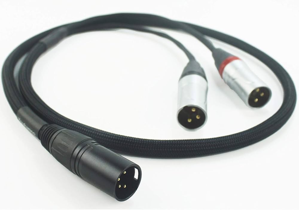 Amazon.co.jp: [ 4 Pin XLR変換XLR ] 4 Pin XLR to XLR(L-R)銀メッキ線